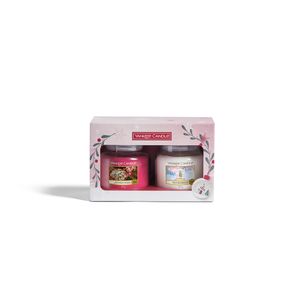 Yankee Candle Snow Globe Wonderland Medium Jar Gift Set kaars Cylinder Roze, Wit 2 stuk(s)