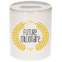 Kraam / Verjaardag cadeau spaarpot - wit - Future Millionaire - keramiek