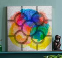 Abstract kleurrijke canvas van tegelpatroon