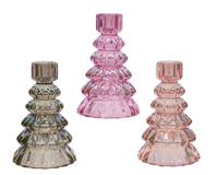 Kandelaar glas d8.2h13.1 cm a3 - Decoris