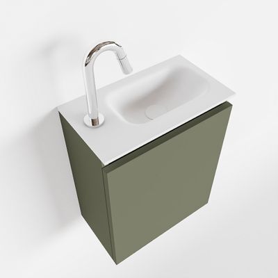 Toiletmeubel Mondiaz Ture | 40 cm | Meubelkleur Army | Eden wastafel Talc Rechts | 1 kraangat