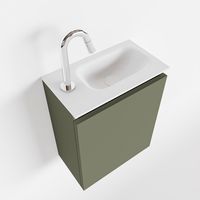 Toiletmeubel Mondiaz Ture | 40 cm | Meubelkleur Army | Eden wastafel Talc Rechts | 1 kraangat