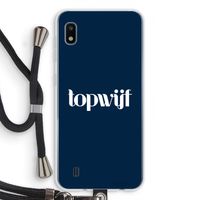 Topwijf Navy: Samsung Galaxy A10 Transparant Hoesje met koord