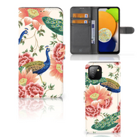 Telefoonhoesje met Pasjes voor Samsung Galaxy A03 Pink Peacock