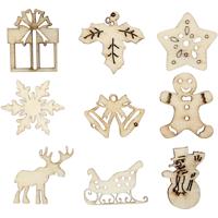 Creativ Company Hout decoratie, kerstmis, afm 28 mm, 45 stuk/ 1 doos