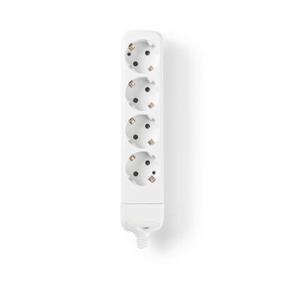 Nedis Stekkerdoos | Randaarde stekker / Type F (CEE 7/7) | 4-wegs | 3680 W | 16 A | Wit | 1 stuks - EXSO400F1WT EXSO400F1WT