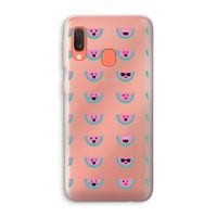 Smiley watermeloenprint: Samsung Galaxy A20e Transparant Hoesje