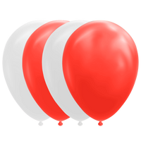Ballonnen Set Rood/Wit (10st) - thumbnail