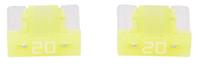 Dresselhaus "mini" zekering bananenstekker mini-fuse 20a/ 2 pcs. low profile/ yellow