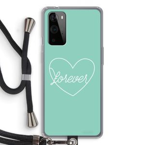 Forever heart pastel: OnePlus 9 Pro Transparant Hoesje met koord