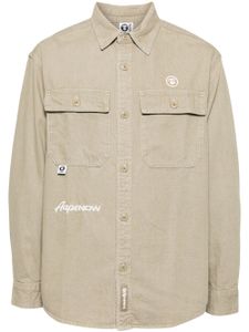 AAPE BY *A BATHING APE® veste en jean à logo appliqué - Marron