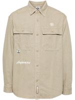 AAPE BY *A BATHING APE® veste en jean à logo appliqué - Marron