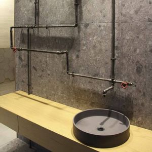 Opzet Wastafel Urbi et Orbi Circum Beton 48x10 cm Donker Grijs