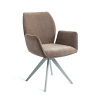 Jesper Home Draaibare Eetkamerstoel 'Misaki' Turn Mint, kleur Mocha Mist