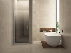 Glas voor nisdeur Wiesbaden Less | 90x200 cm | Links | Spiegelrook- naar helder glas