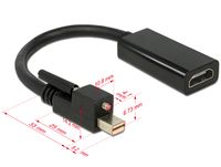 DeLOCK 62640 video kabel adapter 0,25 m Mini DisplayPort HDMI Zwart - thumbnail