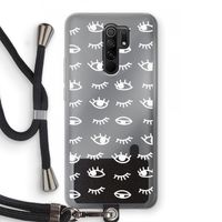 Eye pattern #3: Xiaomi Redmi 9 Transparant Hoesje met koord