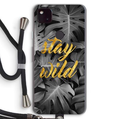 Stay wild: Pixel 4a 5G Transparant Hoesje met koord