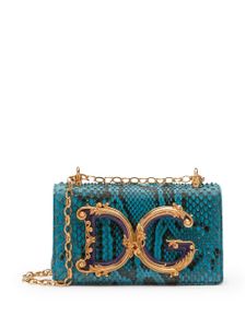 Dolce & Gabbana sac à bandoulière à plaque DG - Bleu