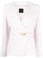 PINKO blazer ceinturé à boucle logo - Rose