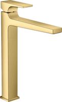 Hansgrohe Metropol ééngreeps wastafelkraan 260 met rechte greep en PushOpen afvoerplug, Polished Gold Optic