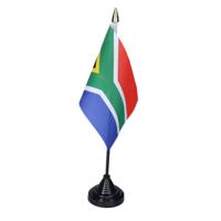 Vlag Zuid Afrika tafelvlaggetjes - 1x stuks - 10 x 15 cm vlag - met zwarte standaard