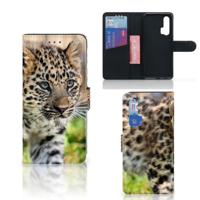 Honor 20 Pro | Telefoonhoesje | Met pasjeshouder | Baby Luipaard
