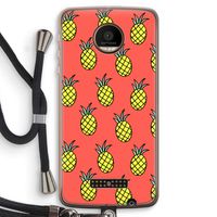 Ananas: Motorola Moto Z Force Transparant Hoesje met koord