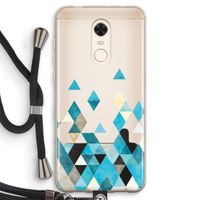 Gekleurde driehoekjes blauw: Xiaomi Redmi 5 Transparant Hoesje met koord