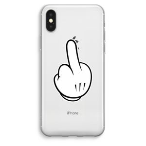 Middle finger black: iPhone XS Max Transparant Hoesje