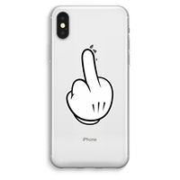 Middle finger black: iPhone XS Max Transparant Hoesje