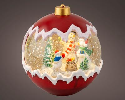 LED waterspinner d15h16.3 cm rood/wwt kerst - Lumineo