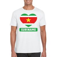 Suriname hart vlag t-shirt wit heren - thumbnail