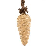 Glass Pinecone Gold 20X9Cm On 100Cm Thick Rope Hanger 1 - Anna's Collection