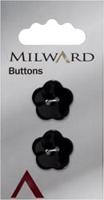 Milward Knoop Bloem Zwart 20mm (2 stuks)