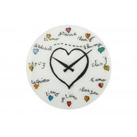 NeXtime klok 8030 loving you, ø43 cm, wall, white/ multi-color