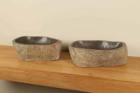 Waskommen riviersteen set RM070303AB, 44x31x15 cm
