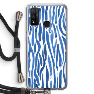 Blauwe nerven: Huawei P Smart (2020) Transparant Hoesje met koord