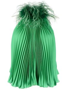 STYLAND blouse plissée bordée de plumes - Vert