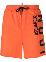 DSQUARED2 short de bain à logo imprimé - Orange