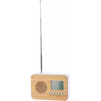 Excellent Houseware Digitale wekker - naturel/wit - kunststof  - 14 x 6 x 10 cm - alarm klok   -
