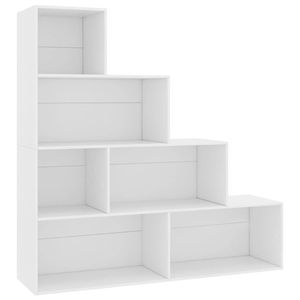 The Living Store Boekenkast Classic - 155 x 24 x 160 cm - 6 open schappen - wit hout