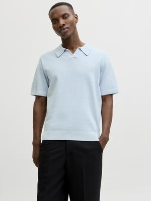 Jack & Jones Jprblamilano Spring Split Neck Ss Sn Poloshirts 4965142 Chambray Blue Twist