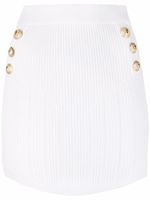 Balmain minijupe en maille nervurée - Blanc Balmain minijupe en maille nervurée - Blanc