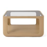 Jesper Home Salontafel 'Yobeko' Mudstone textuur en glas, 80 x 80cm