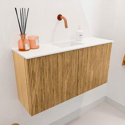 Toiletmeubel Mondiaz Joya | 80 cm | Meubelkleur Oak | Faye wastafel Talc Midden | Zonder kraangat(en) Toiletmeubel Mondiaz Joya | 80 cm | Meubelkleur Oak | Faye wastafel Talc Midden | Zonder kraangat(en)