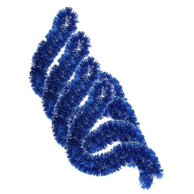 Kerstslingers - 4x stuks - blauw - glitter - folie - 180 x 7 cm - kerstboom versiering Kerstslingers - 4x stuks - blauw - glitter - folie - 180 x 7 cm - kerstboom versiering