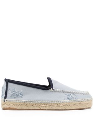 Maison Margiela espadrilles en toile à broderies - Bleu