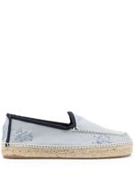 Maison Margiela espadrilles en toile à broderies - Bleu