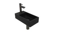 Fonteinset INK Versus 36x18x9 cm Quartz Zwart Met Kraangat Links Metal Black